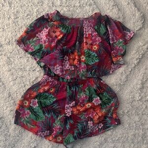 Show Me Your MuMu Floral Jumpsuit - Red and Green